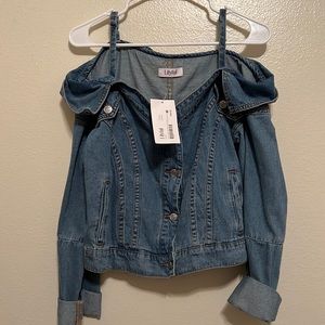 NWT Lilyful Grunge Denim Off Shoulder Top